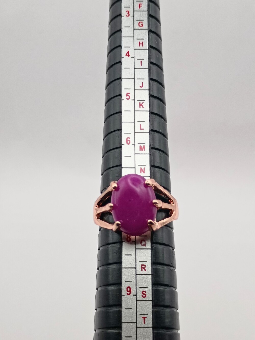Rose Gold Ring with Purple Oval Stone US Size 7.75 - Picture 3 of 3